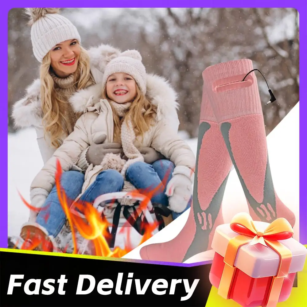 

Electric Heated Socks Battery Heated Socks Fast Heating Rechargeable Skiing Sock Warm Winter Socks for Fishing Cycling Hunting