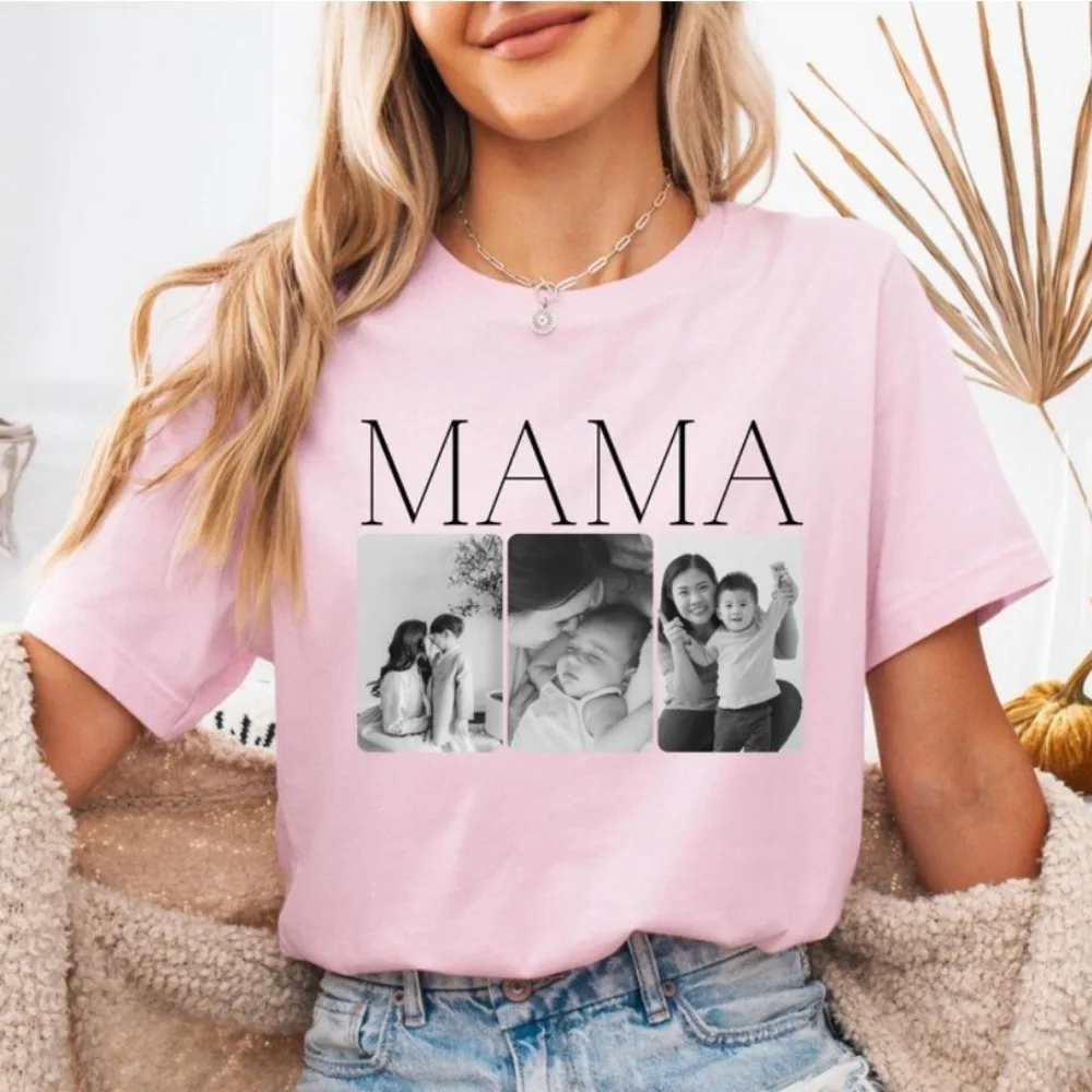 Custom Mama Photo Shirt Customized Mother's Day Gift Gift for Mama Personalized Gift for Mom Printable Mother Photos Tee