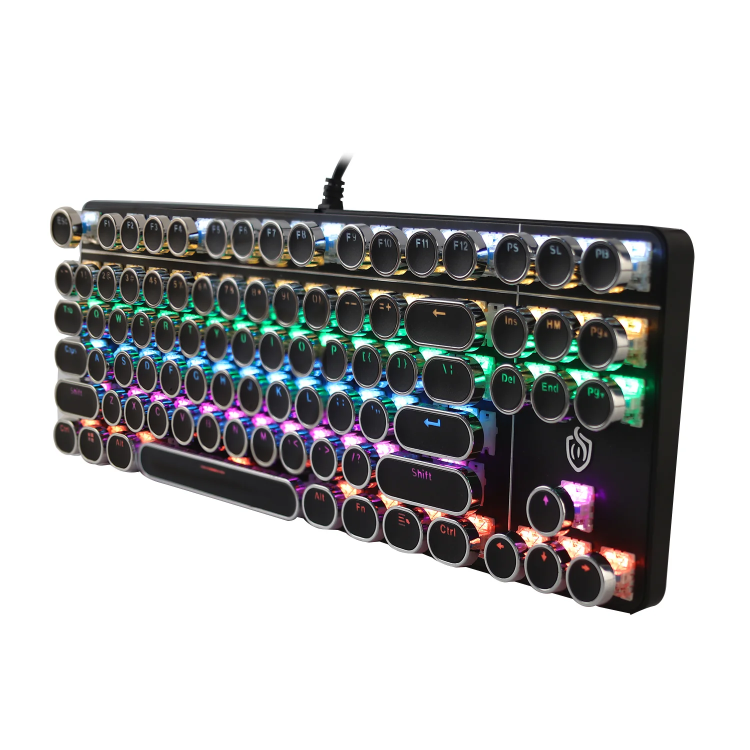 

87 Keys Punk Mechanical Keyboard Blue Switch Gaming Keyboards RGB LED Backlight Wired Keyboard for Laptop Desktop PC Gift