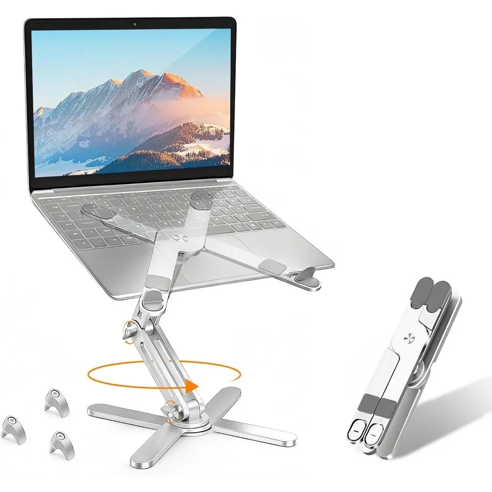 

360 Rotating Laptop Stand, Adjustable Height, Ergonomic Desk Riser, Foldable for Storage, Fits Laptops up to 16"