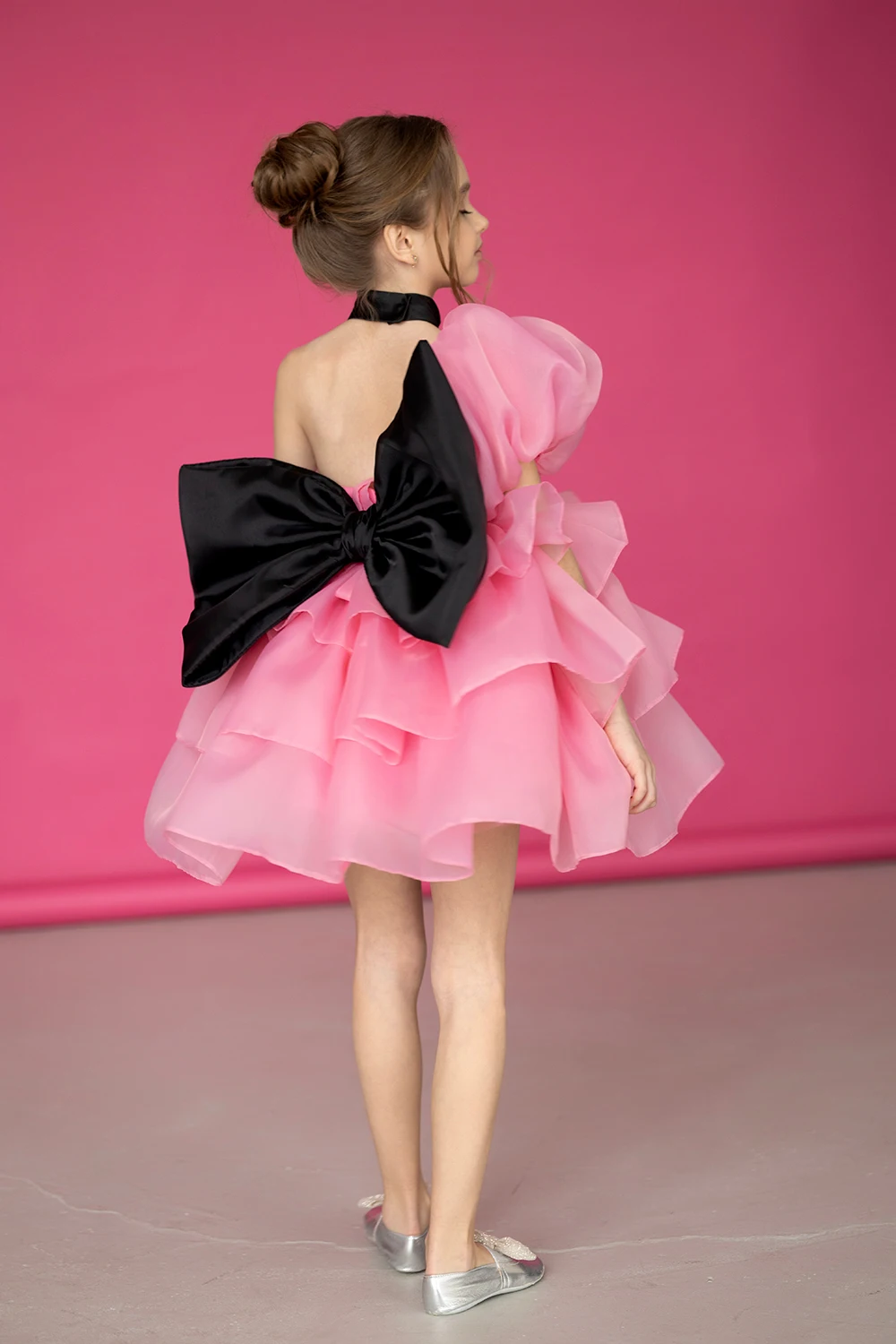 Falda abullonada con pajarita blanca, traje de bautismo para niños, precioso vestido de princesa de actuación navideña para niñas de 1 a 14 años, niña de las flores w