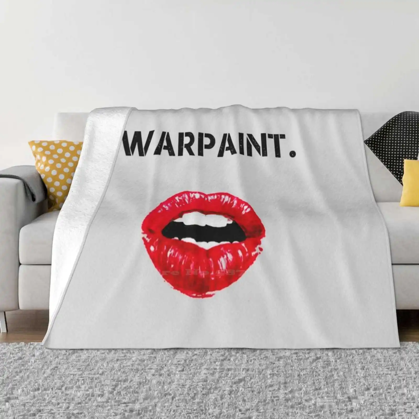 Warpaint. Fashion Soft Warm Throw Blanket Feminine Makeup Lipstick Female Feminism Femme Lippie Red Army