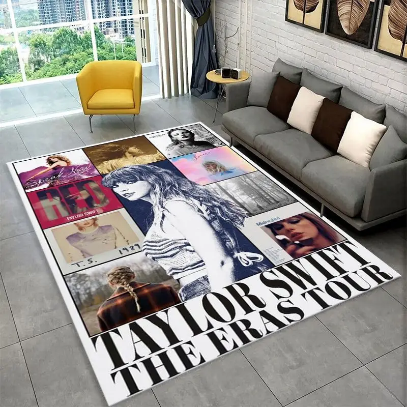 Fashion T-Taylor Singer Music Non-Slip Area Rug for Living Room,Bedroom,Playroom,Soft Carpet Floor Mat Home Decor Rug Kids Room