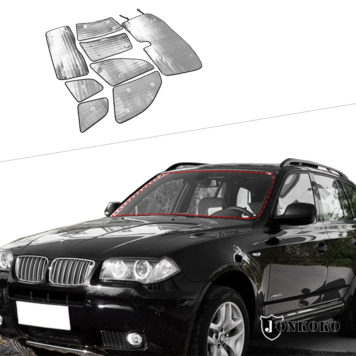 

For BMW X3 E83 2006 2007 2008 2009 2010 Silver Car Front Windshield Full window glass Sun Protection Parasol Car Accessories