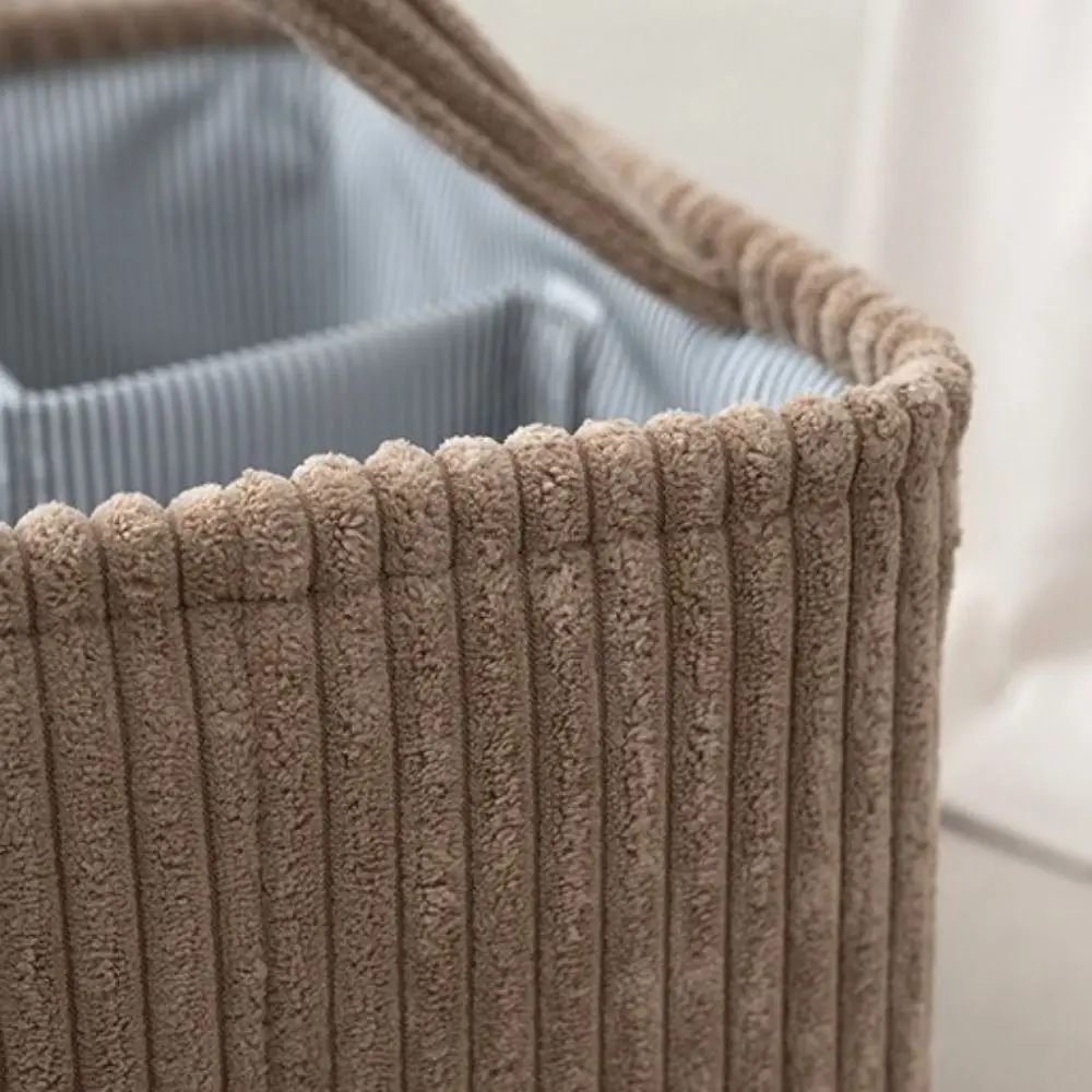 Cloth Compartment Storage Basket Solid Color Large Capacity Baby Diaper Bag with Handle Sundries Storage Basket Playroom Use