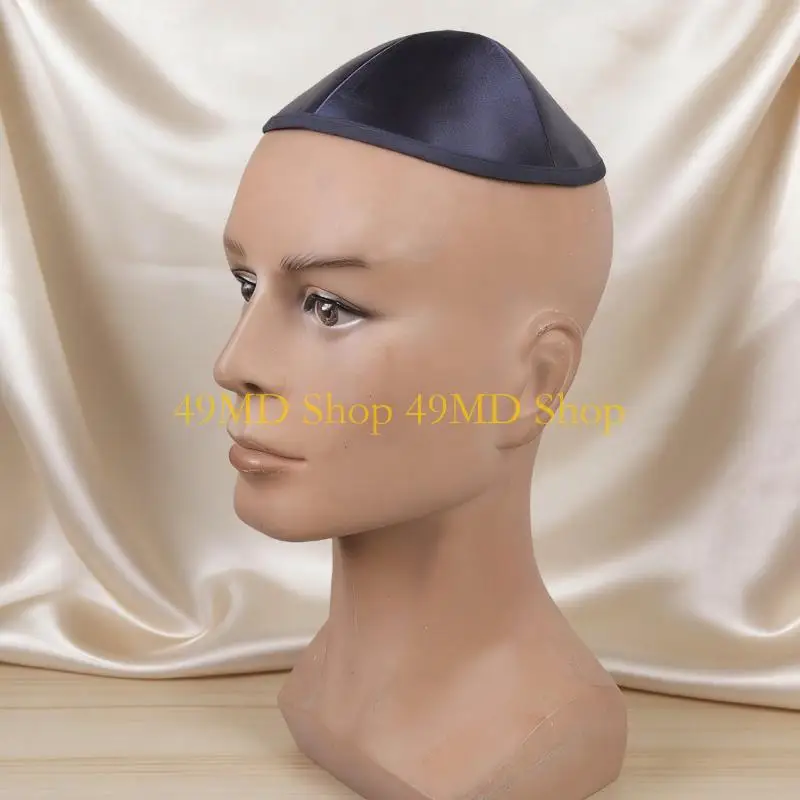 49MD Jewish Kippah Cap Round Ethnic Hat for Cultural Event Religious Activities Comfortable Breathable Polyester Fabric Hat