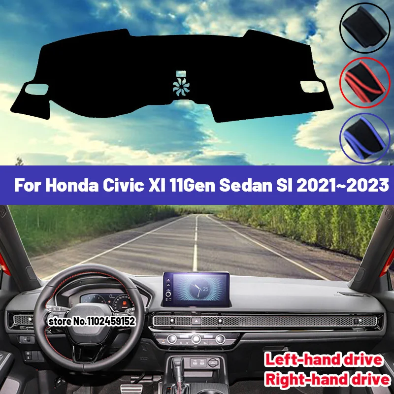 

Высокое качество для Honda Civic XI 11Gen Sedan SI 2022 2023, коврик для приборной панели автомобиля, солнцезащитный козырек, избегайте света, ковры с защитой от УФ-лучей