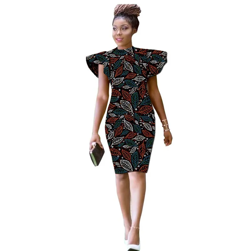 

Women African Outfits Dashiki Print Dress Knee Length Wedding/Party Garment For Ladies