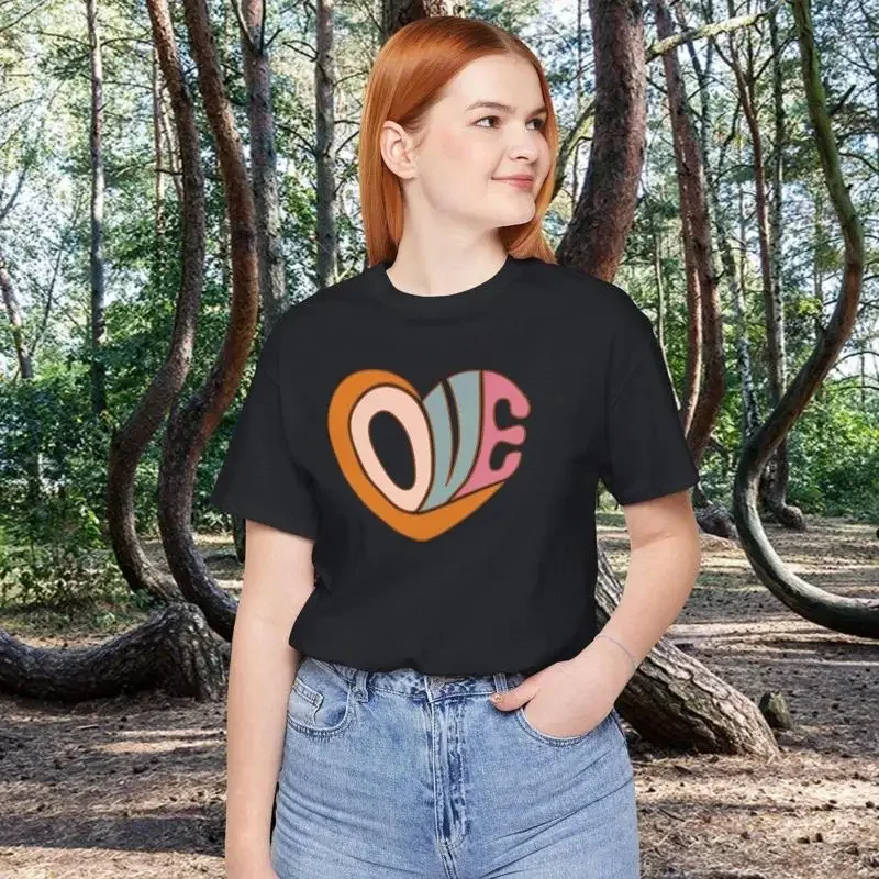 Love Heart T shirt Classic Retro 70s Style Vibes For Loved One Valentine's Day