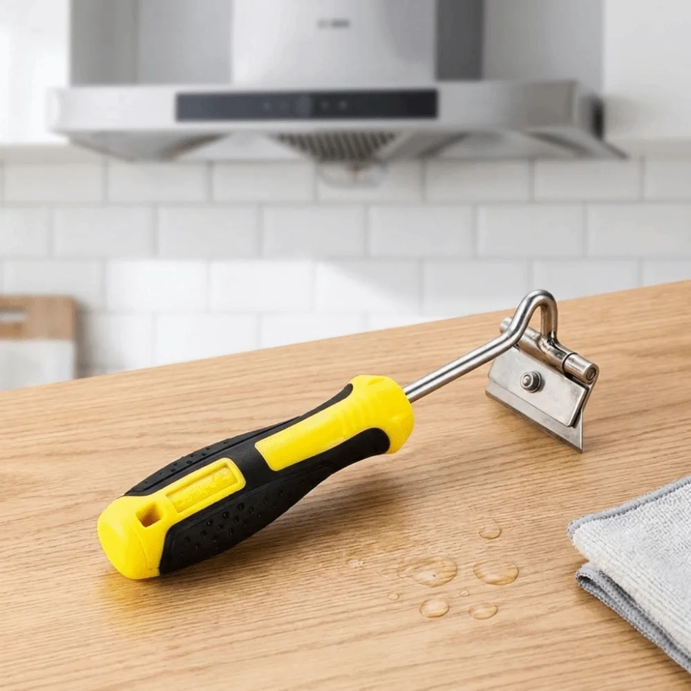 Metal Blades Cleaning Scraper Replaceable Blade Two-Color Grip Oil Cleaning Blade Handheld Scraper Non-Slip Grip