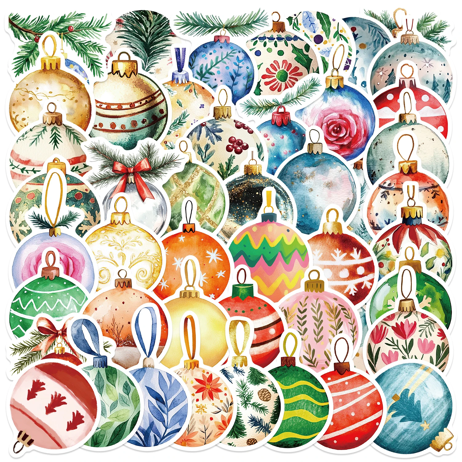 56pcs Christmas tree ball Stickers Crafts And Scrapbooking stickers kids toys book Decorative sticker DIY Stationery