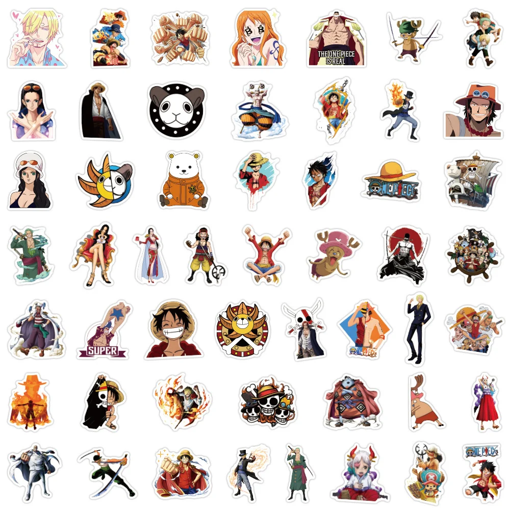 10/30/50pcs ONE PIECE Cartoon Anime Stickers Cool Luffy Zoro Ace Graffiti Sticker Toy Phone Diary Suitcase Kids Decal Decoration