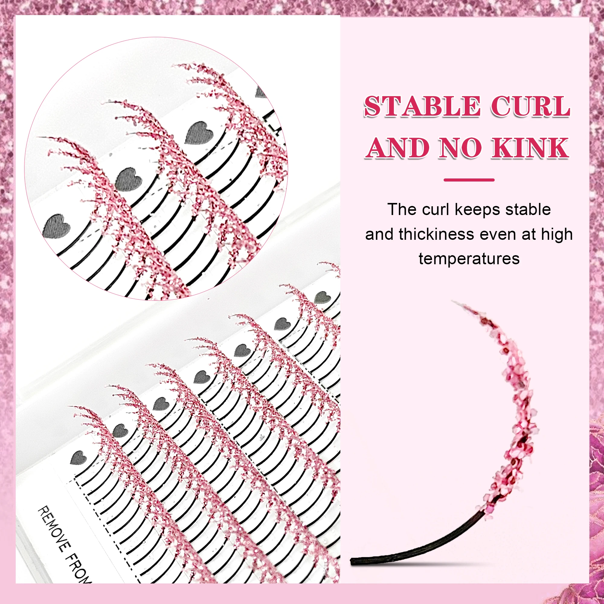 CoMango ミックスグリッターカラーまつげ 個別プレメイド ロシア式ボリュームファン グリッターまつげエクステンション ハロウィン向け卸売り