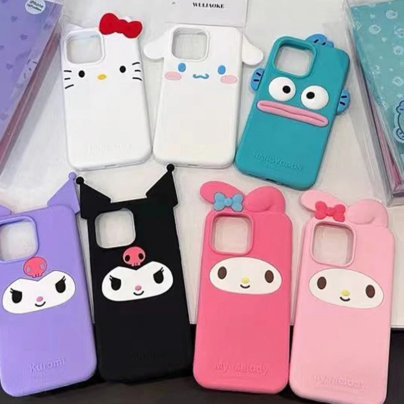 Sanrios Hello Kitty Phone Case for Iphone 14 13 12 11 Pro Max Kuromi Melody Cute Cartoon Maiden Stylish Silicone Case Hard Case