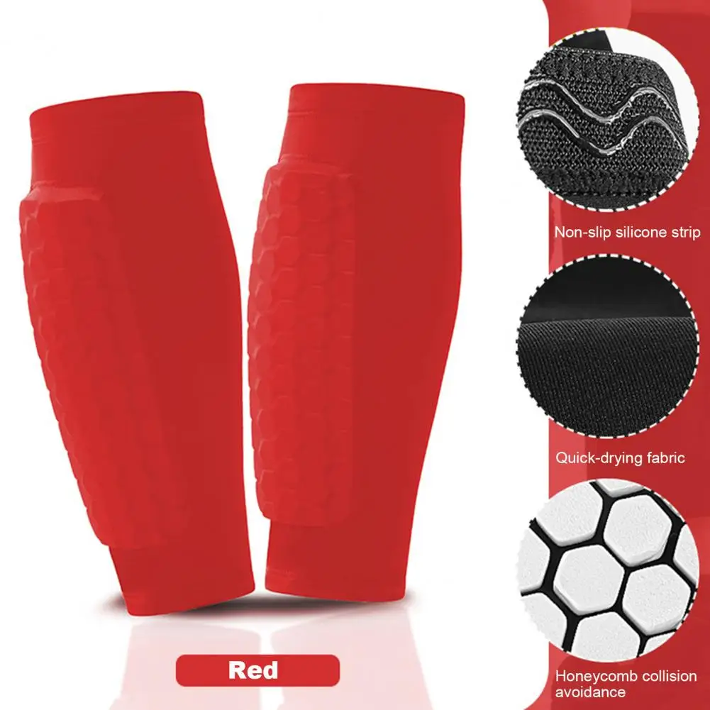 1Pc Soccer Sports Shin Guard Compression Shin Sleeve with Honeycomb Pads Calf for Football Baseball Boxing Cycling