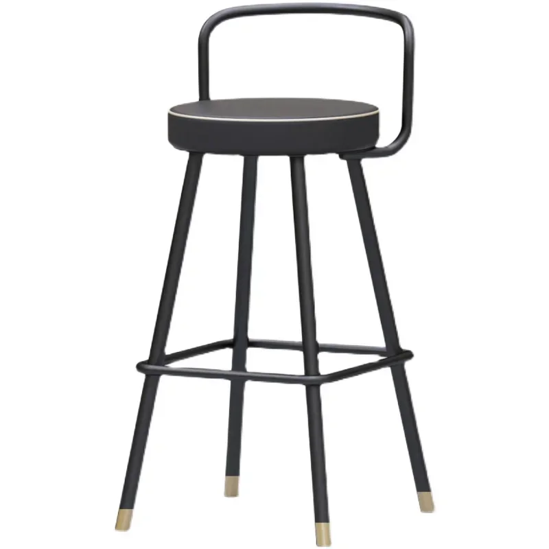 

Luxury Kitchen Bar Stool Metal Faux Leather Modern Bar Stool Dining Room Black Taburetes De Bar decoration