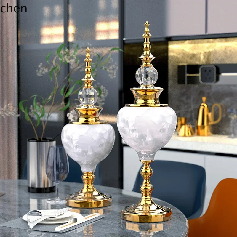 light luxury high-grade ceramic vase ornament flower arrangement living room entrance TV cabinet dining table decoration