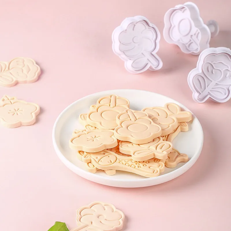 Cartoon Animal Flower Cookie Mold Press Cookie Fondant Embodying Cookie Mold Cartoon Animal Kitchen Baking Tools