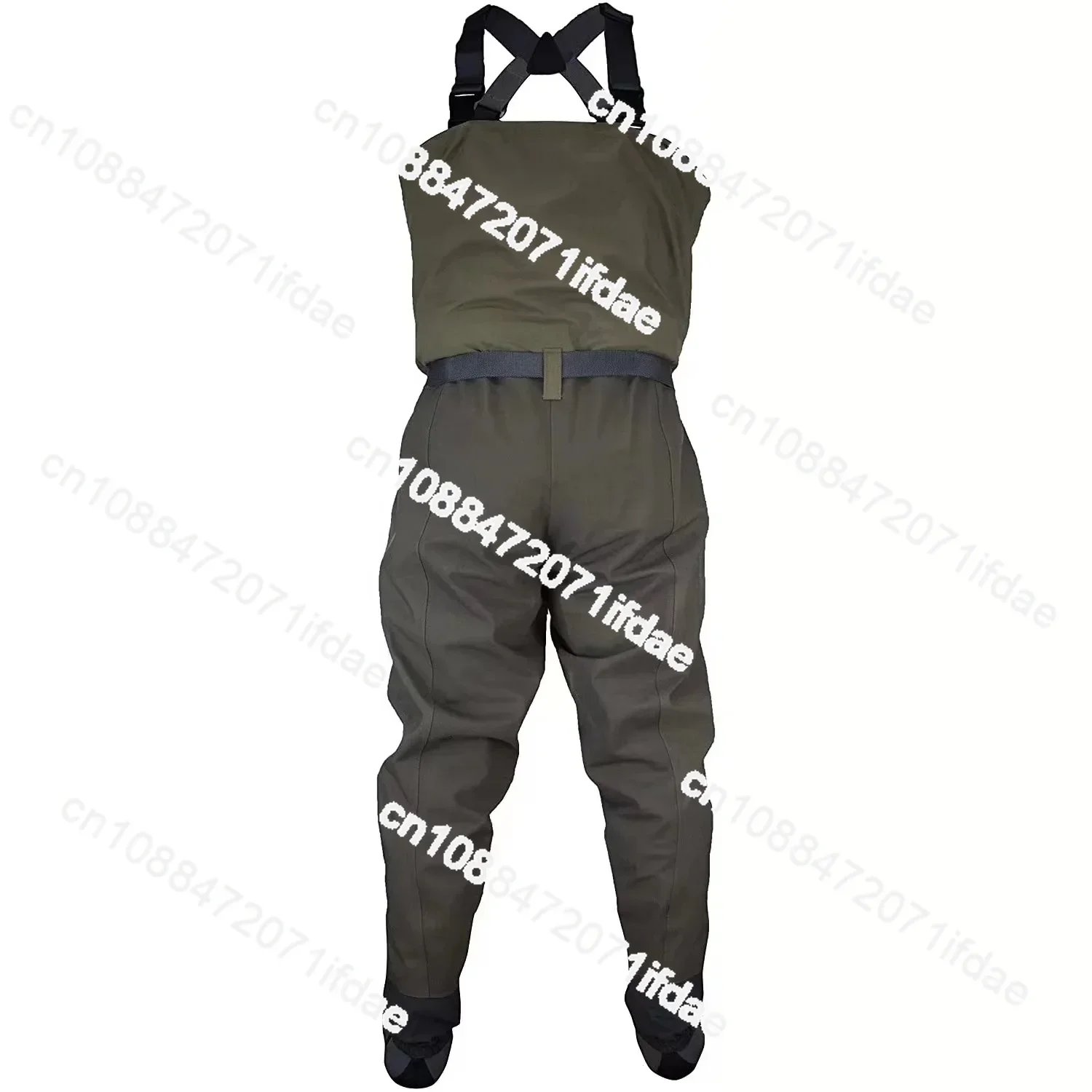 High quality 5 layer front zipper chest waders waterproof breathable stockingfoot fishing wader for fly fishing