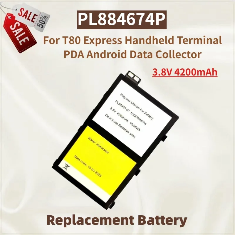 

High Quality PL884674P Replacement Battery 3.8V 4200mAh for T80 Express Handheld Terminal PDA Android Data Collector Brand New