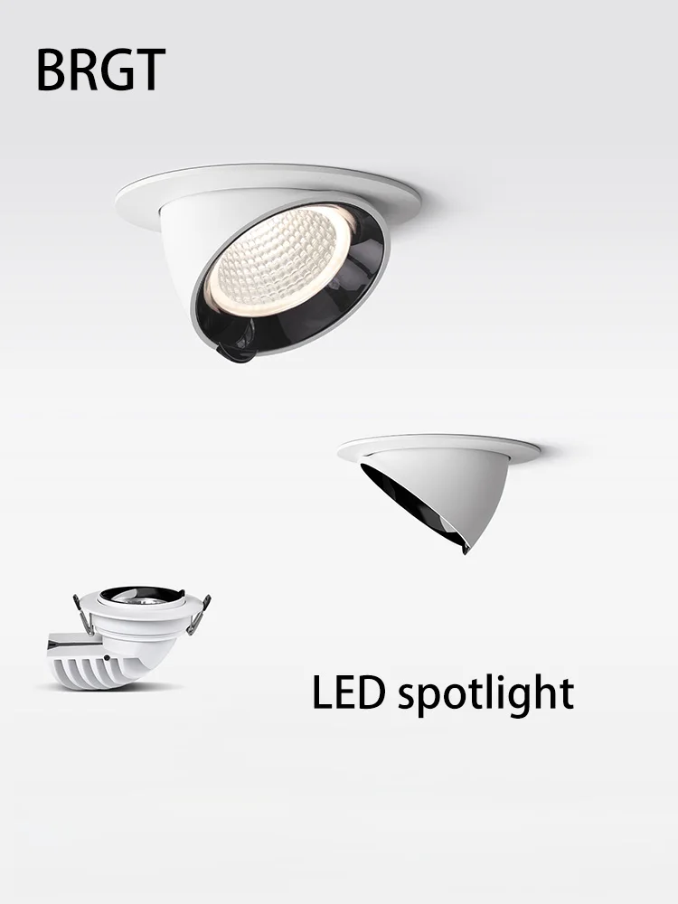 

Светодиодные прожекторы, встраиваемый регулируемый угол, вращающийся точечный светильник, 15 Вт, 24 Вт, 35 Вт, потолочный светильник для торгового центра, магазина одежды