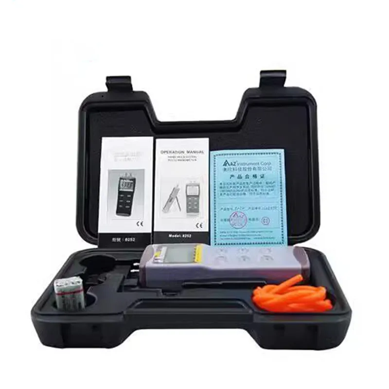 AZ8252 اختبار 2Psi قياس الضغط التفاضلي الرقمي AZ-8252 مقياس الضغط الإلكتروني الضغط العالي
