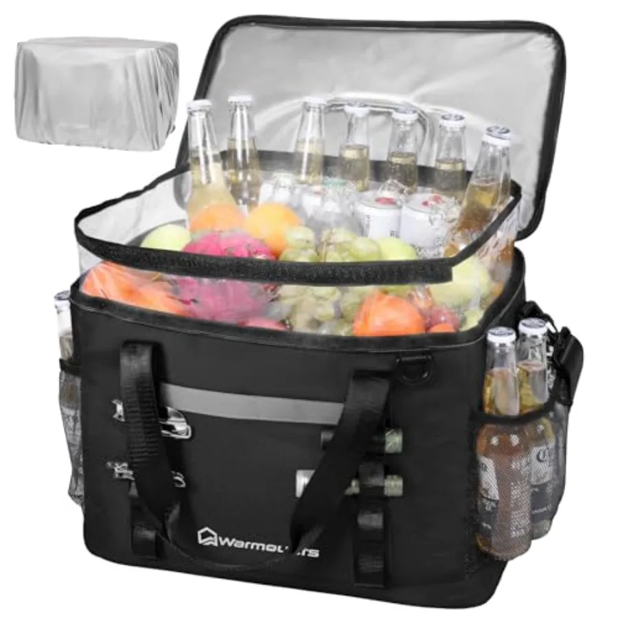 

Insulated Cooler Bag 48/75 Cans Soft Sided Portable Lunch Bag Coolers w/Zippered Top Leak Proof PVC Interlayer 5-Layer Insulati