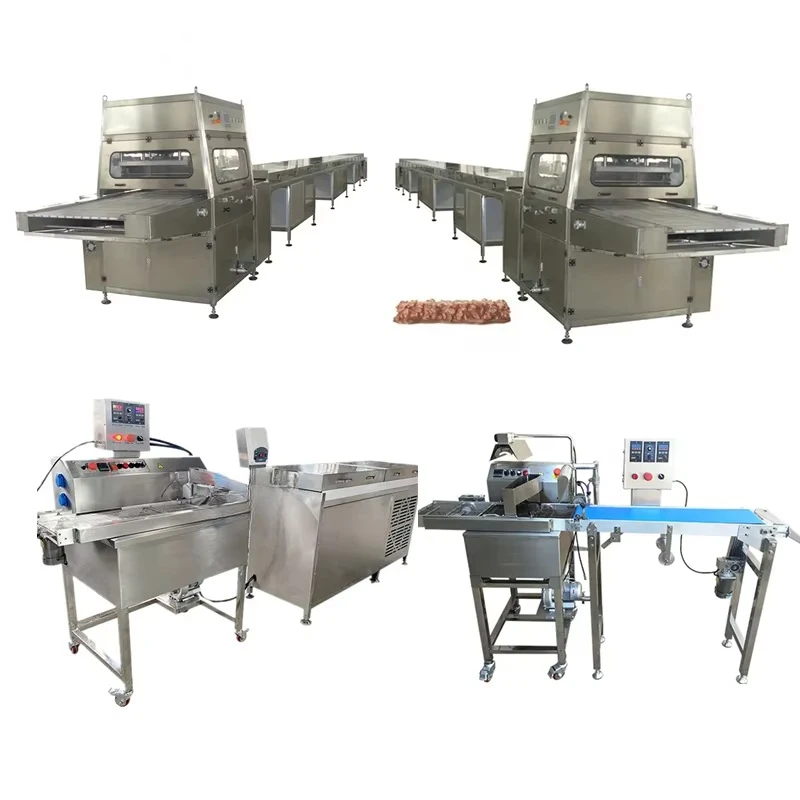 Customized Dates Peanut Almond Nuts Nut Donut Mini Small Chocolate Coating Enrober Enrobing Dip Machine Production Line for Home