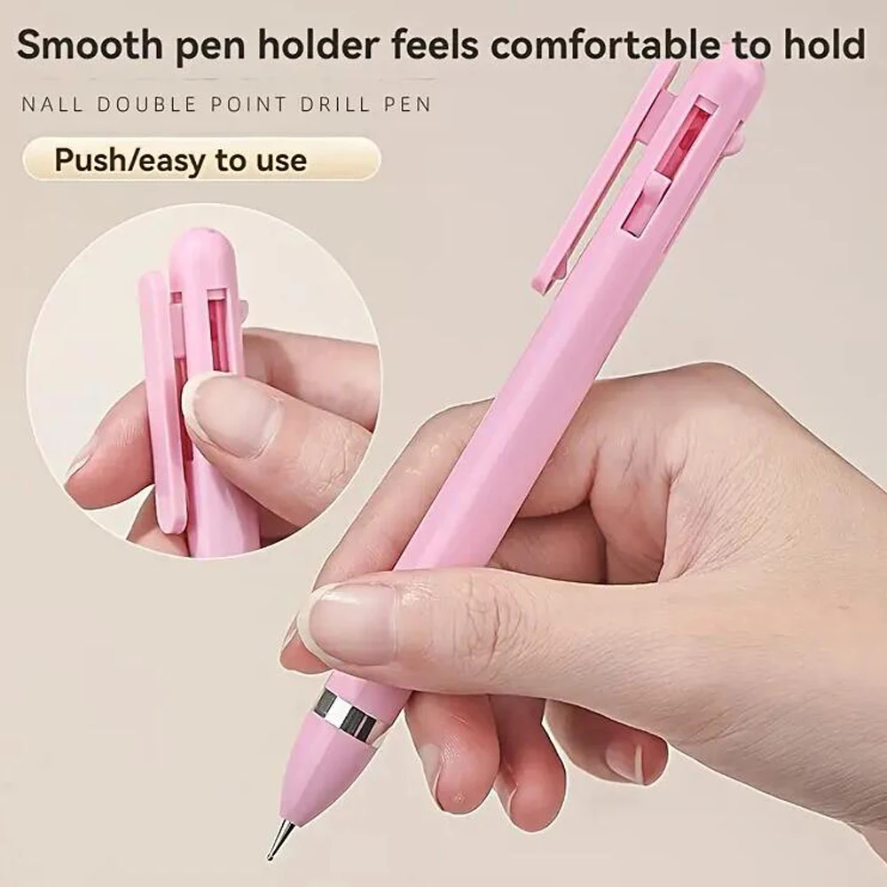 4헤드 회전식 네일 아트 도트 펜 페인팅/포인트 드릴/폴카 도트 네일 아트 도구 드로잉 러브 페탈 네일 포인트 다이아몬드 펜