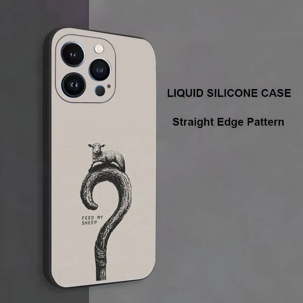 حافظة هاتف كريستيان لامب لهاتف آيفون 17,16,15,14,13,12,11,Pro Max,XS,X,XR,SE,Mini,8,7,غطاء أسود من السيليكون الناعم