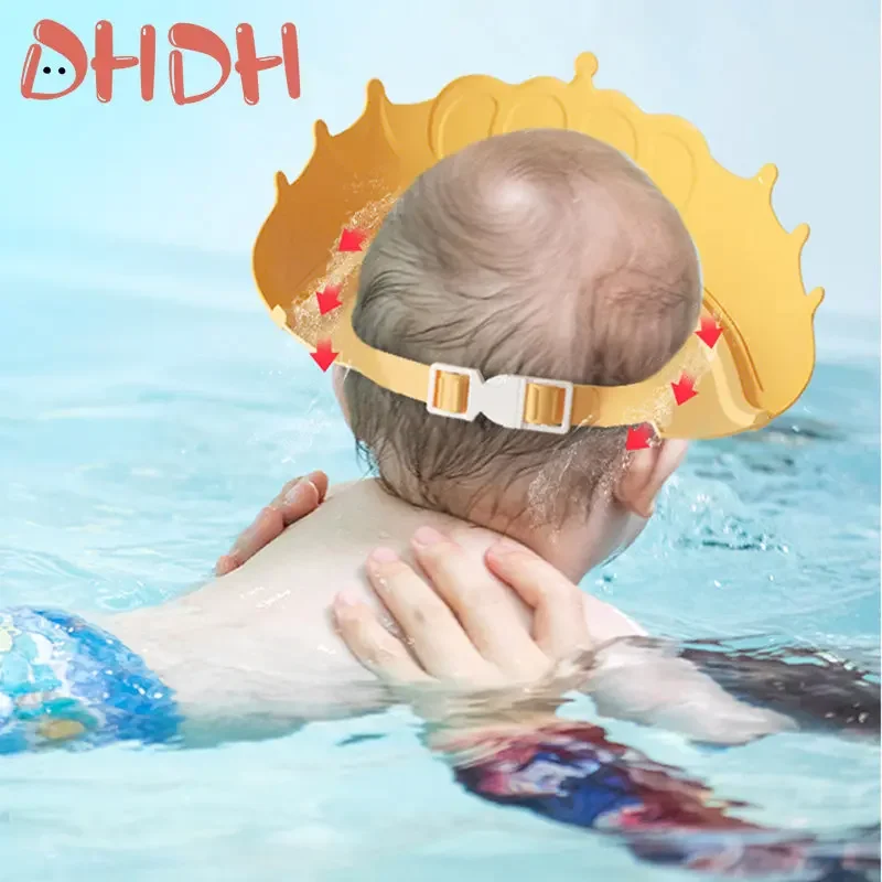 Baby Hat Infant Hair Shield and Ear Protection Shower Cap with Adjustable Strap for Shampooing and Goods Bath Shower