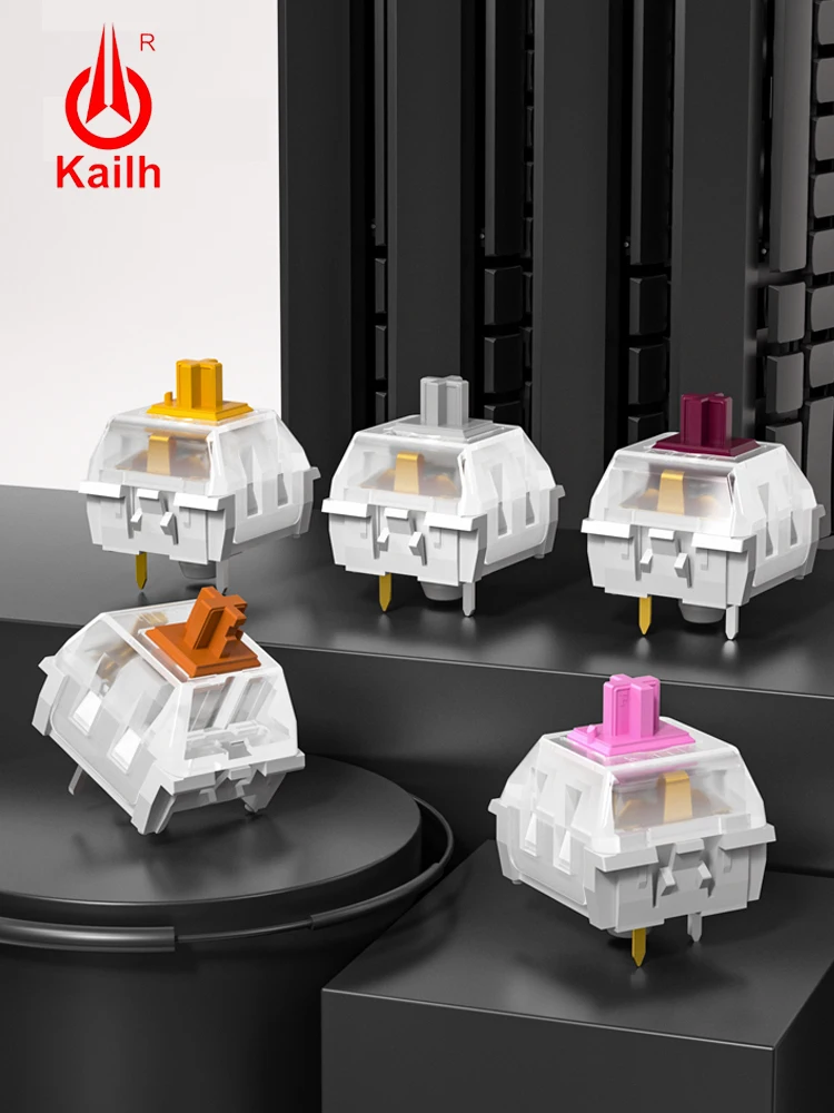 Kailh Saklar Kecepatan DIY Saklar Keyboard Mekanik MX RGB SMD 3Pin Taktil Linier Clicky Swithes Perak Tembaga Merah Muda Tebal Emas