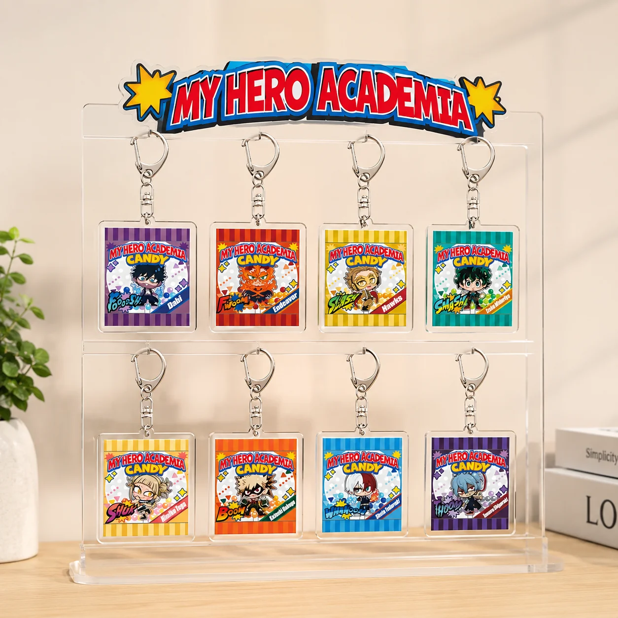 Anime My Hero Academia 6cm Acrylic Keyrings Bakugou/Eijirou Backpack Decorations Accessories Decor Gifts Exquisite Keys