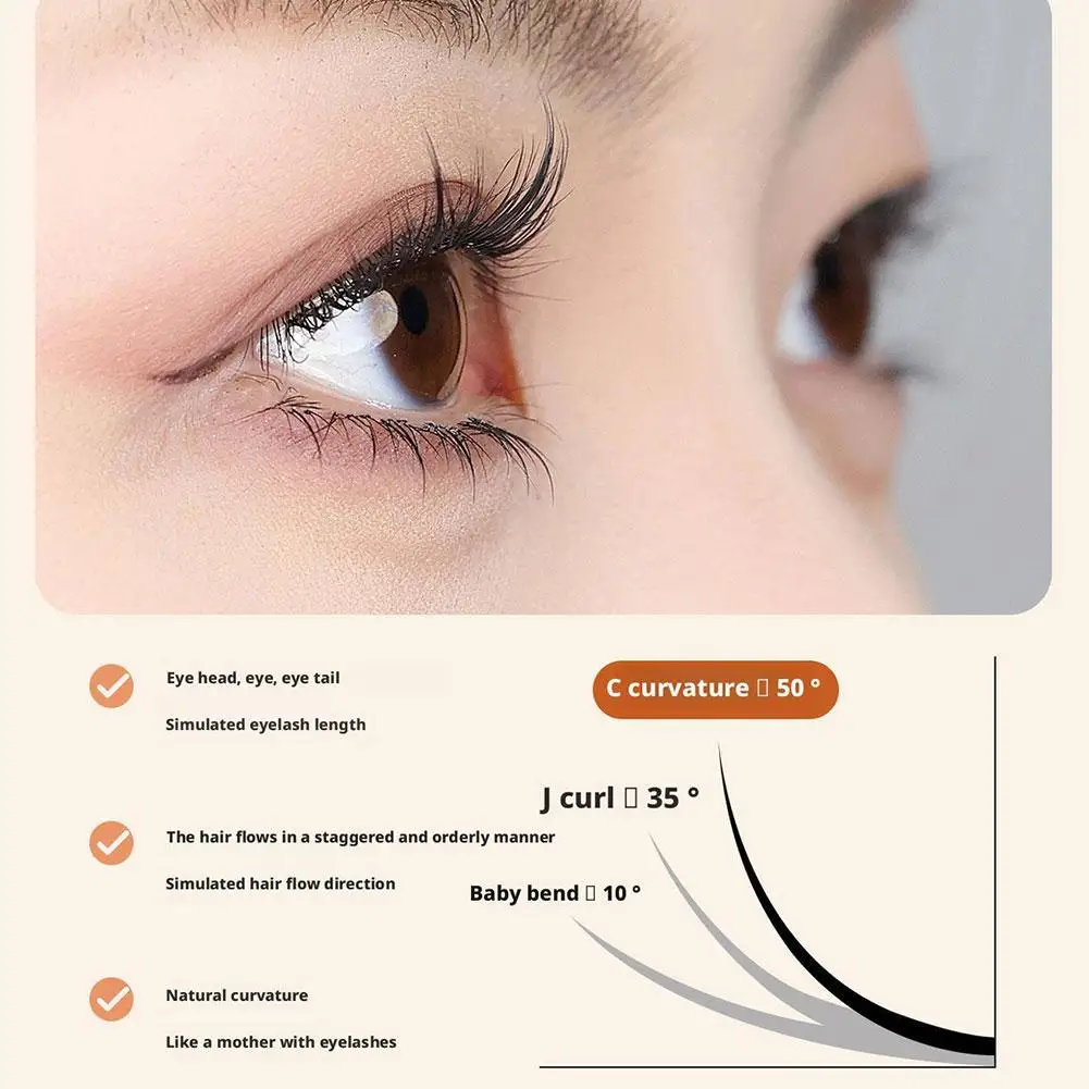 6줄 접착제 필요 없음 자가 접착식 3D 풍성한 인조 속눈썹 재사용 가능 세그먼트형 해바라기 두꺼운 속눈썹 일상용