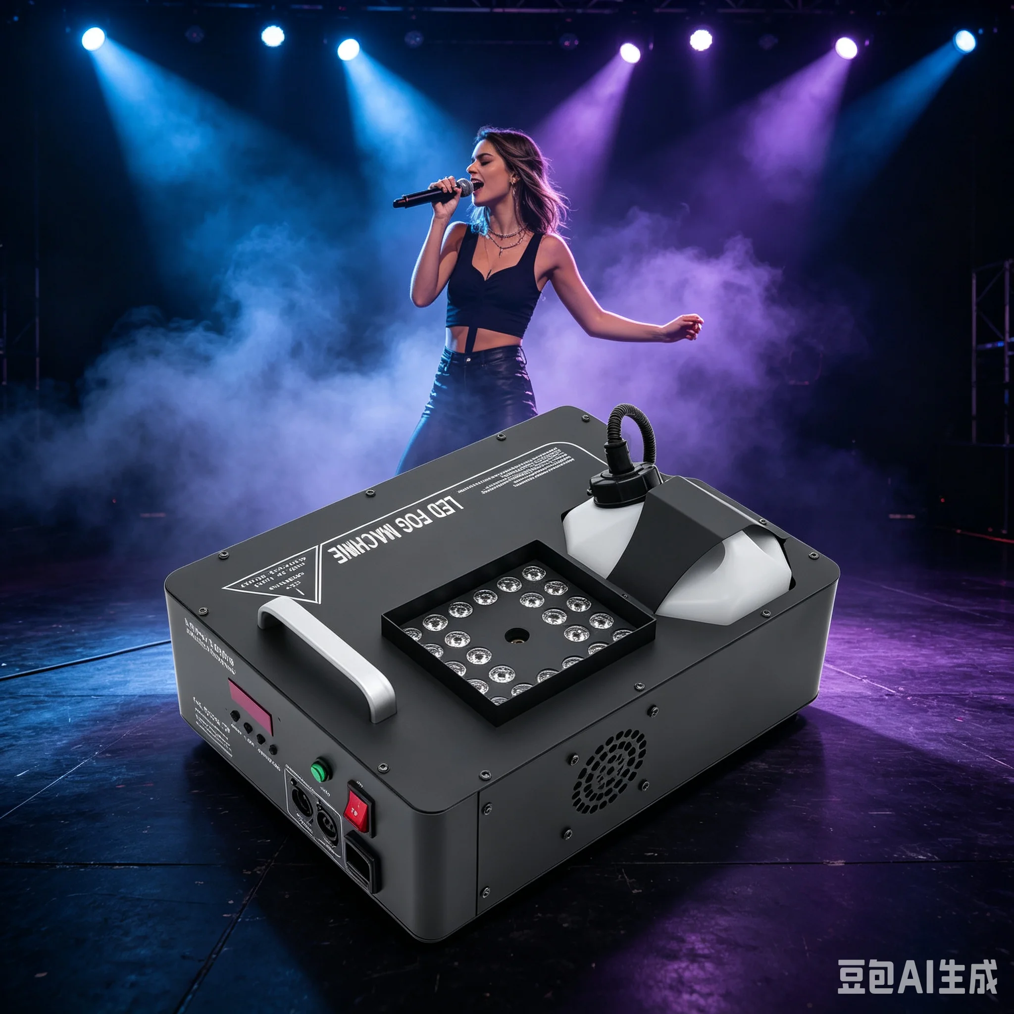 Fog Machine, Smoke Maker, 24LED 1500W Fogger High Output 12000cu.ft/min for Stage Bar Music Party Efficient Heat Dissipation Event Decor