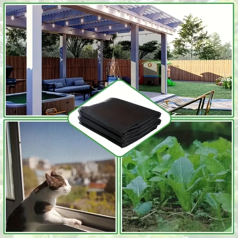 Langlebiges Fenstergitter, verstellbares Anti-Mücken-/Insekten-Glasfaser-Türgitter, DIY-Ersatzset für Terrassen- und Verandatüren – Detail 8