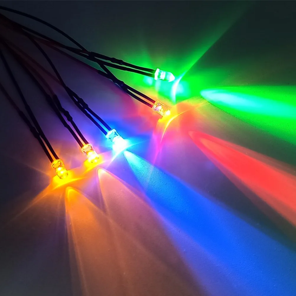 

10pcs 12V 5Mm Pre Led Bulb Lamp Round White 0.06W Long Life Flexible Cable Easy Use Decoration For Rc Cars Costume