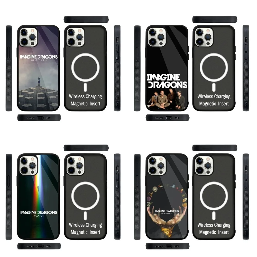 Imagine D-Dragons Band Phone Case Strong Magnetic For IPhone 15,14,13,Pro,Max,Plus,11,12,Mini For Magsafe Wireless Charging