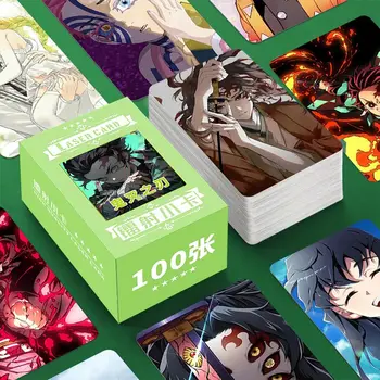 100 Pc/set Demon Slayer Manga Laser Lomo Card Album Comic Characters Photocard Fans Collection Cards