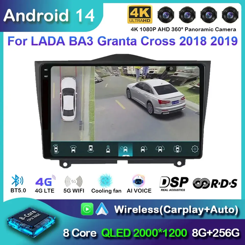 

Android 14 Car Radio 2 Din For LADA BA3 Granta Cross 2018 2019 Navigation GPS Multimedia Carplay Auto Stereo RDS DVD Head Unit