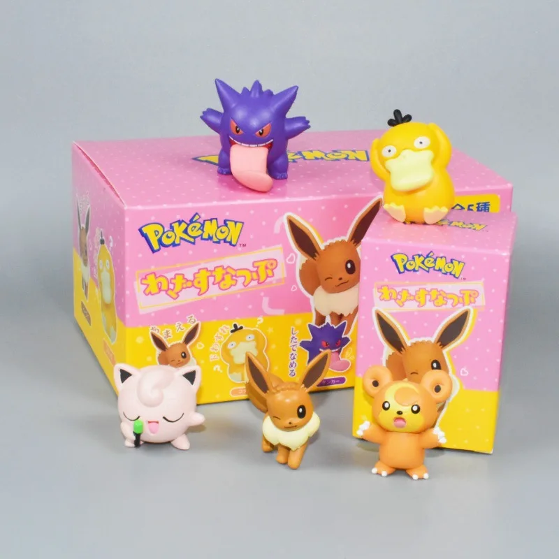 

Okemon Figure Toys Sylveon Mew Fuecoco 4-6pcs Model Set Plusle Minun Cute Small Desktop Decoration Collectible Gifts with Box