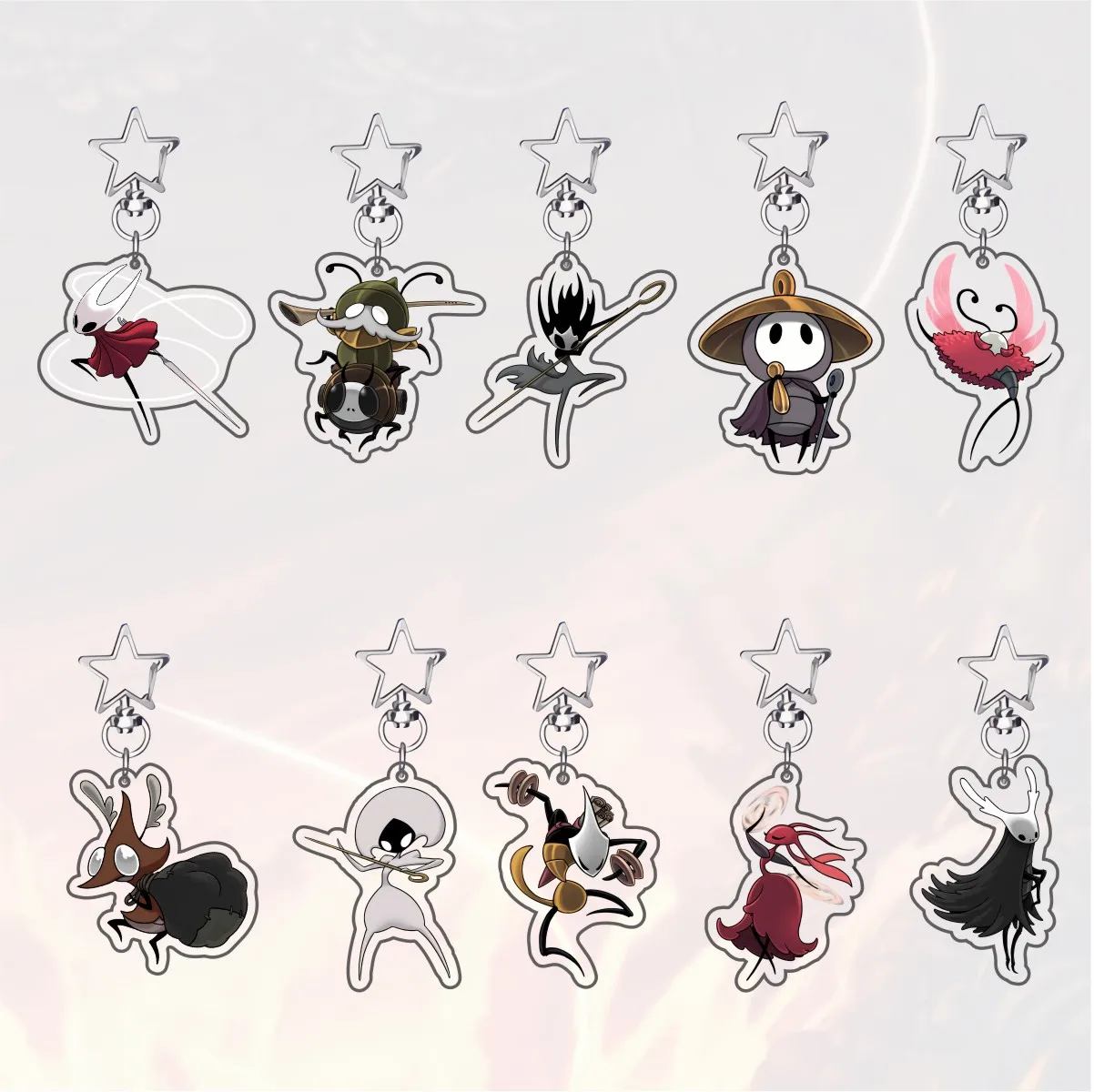 

Hollow Knight Silk Song Knight Hornet Grub Zote Quirrel Shade Cornifer Myla Keychains Pendant Car Fans Gifts cosplay Accessories