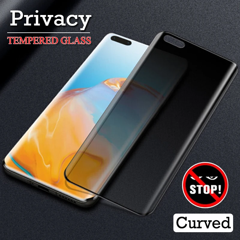 1/2PCS Curved Anti Spy Glass For Huawei Nova 10 9 Pro Privacy Screen Protector For Huawei P60 P50 P30 P40 Mate 20 30 40 50 Pro