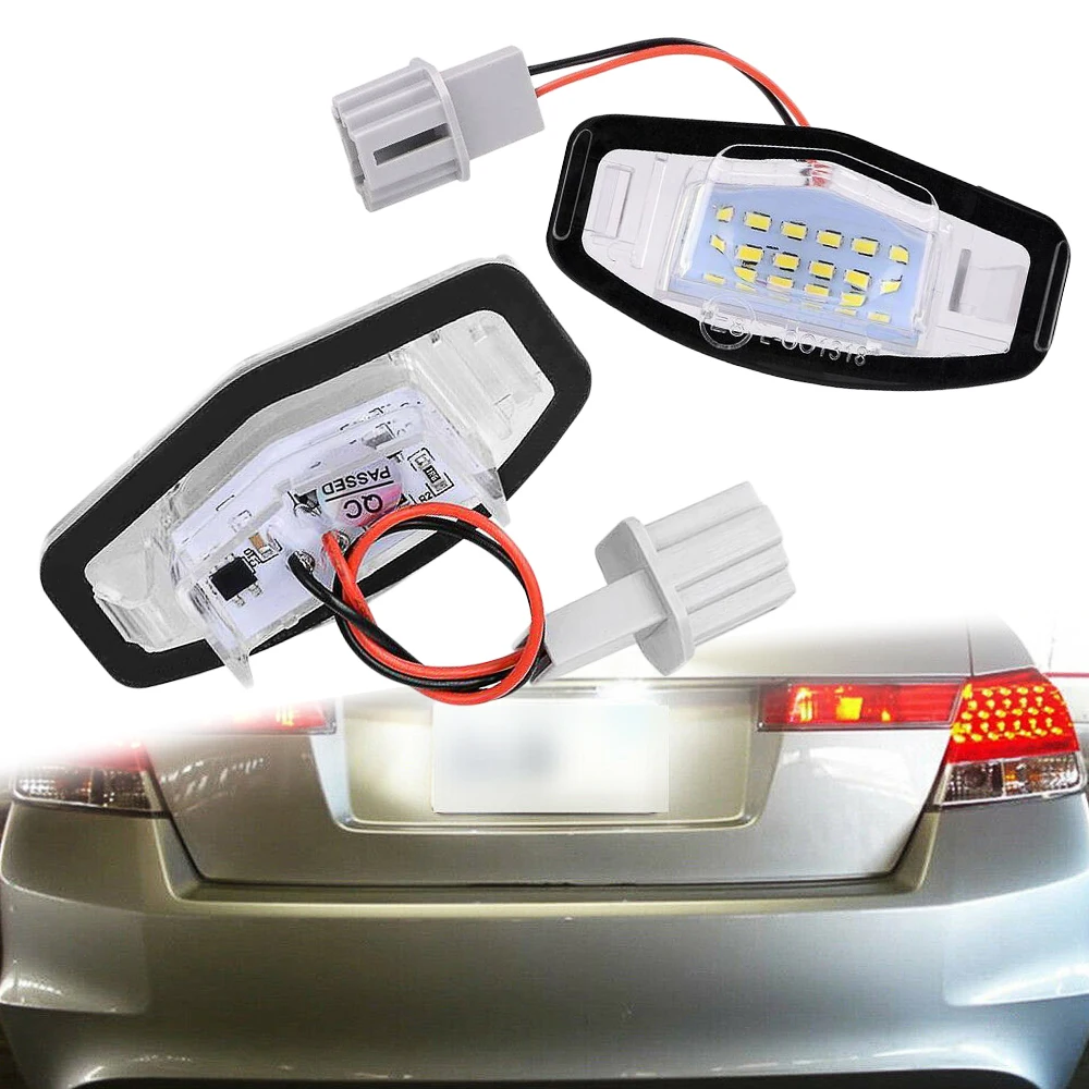 2X CANBUS License Number Plate LED Light Bulb Canbus No Error For Honda Odyssey Civic Sedan Hatchback Pilot Acura RL TL TSX MDX