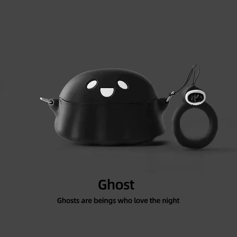 Cute Ghost Silicone Case For QCY MeloBuds Pro HT08A Wireless Earbuds Protective Cover Cartoon TWS Headphone Shell With Cover