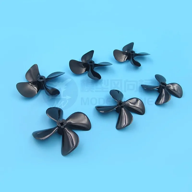 Hélice en plastique CCW/CW à 4 lames entièrement immergées, ID = 4mm/5mm, pour modèle de bateau de pêche RC