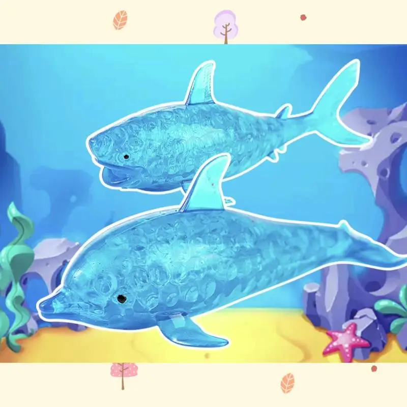 1 pçs elástico estresse squish bola tubarão bolas de estresse golfinho espremer bola mar animal brinquedos de descompressão