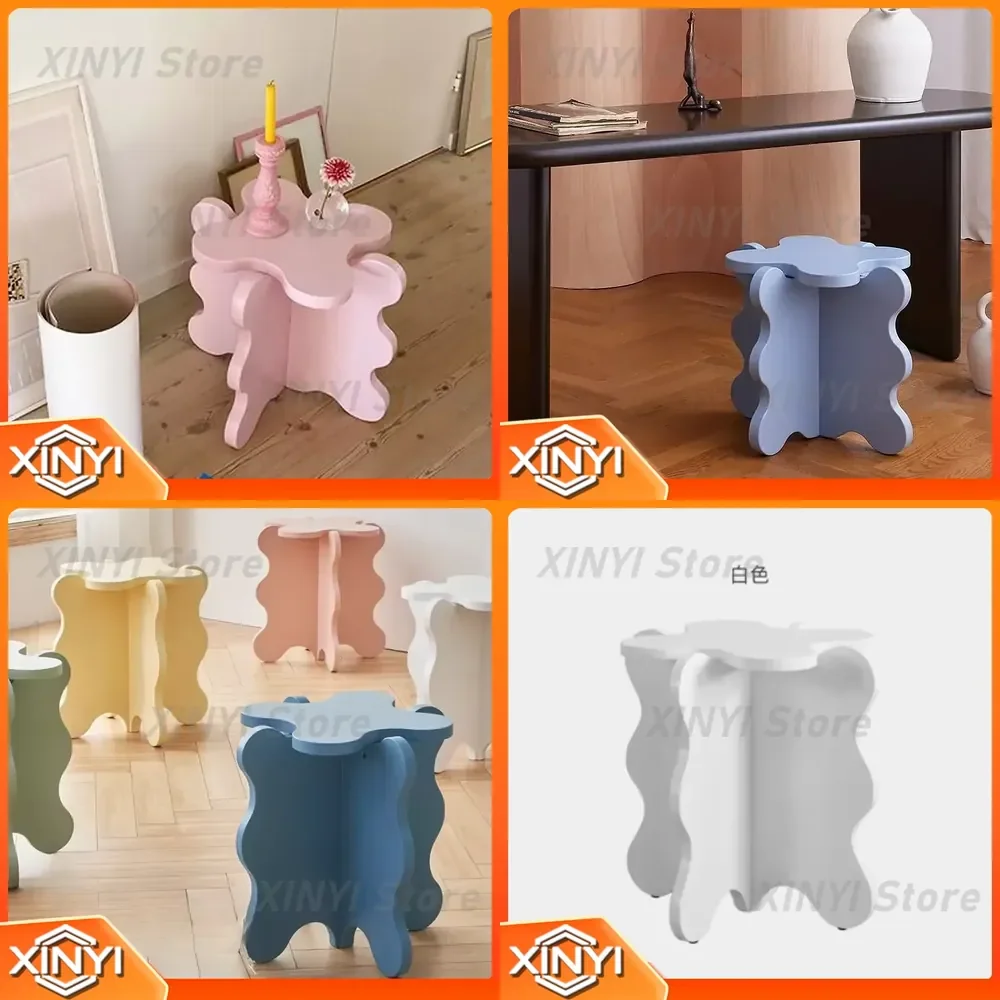 for INSPIRATION Side Table for Living Room Bedroom Coffee Table Wooden Cartoon Design Colorful Odd Shape Ottoman Creative