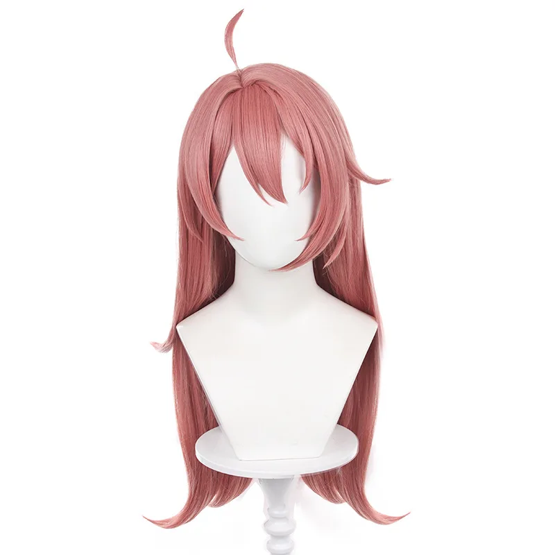 Peluca de juego Genshin Impact para mujer, pelo sintético para fiesta de Halloween, Cosplay de clero vie, 70cm de largo, gorro de peluca