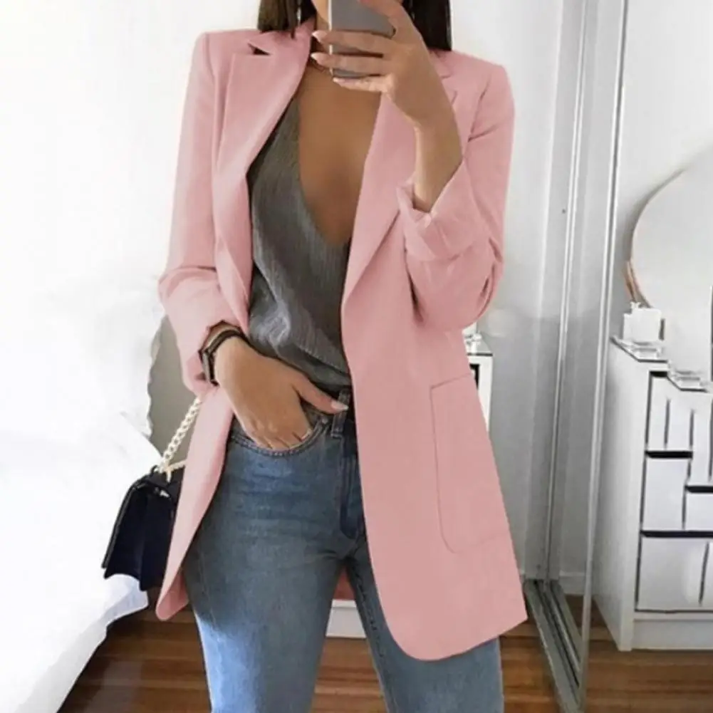 Áo Khoác Blazer Nữ Cổ Áo Oversize Nữ Công Sở Phù Hợp Với Áo Khoác Màu Áo Khoác Rời Áo Khoác Nữ Outerwears Veste Femme